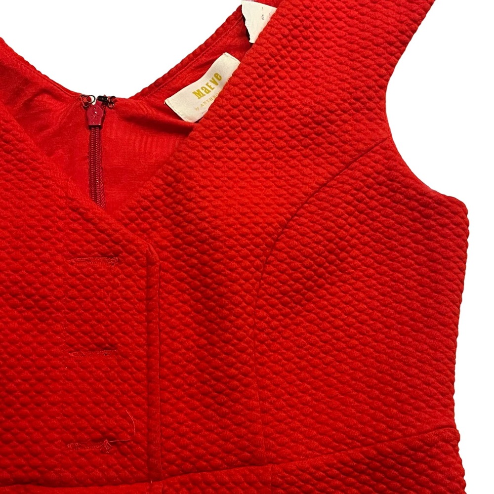 Maeve Red Textured Midi Dress